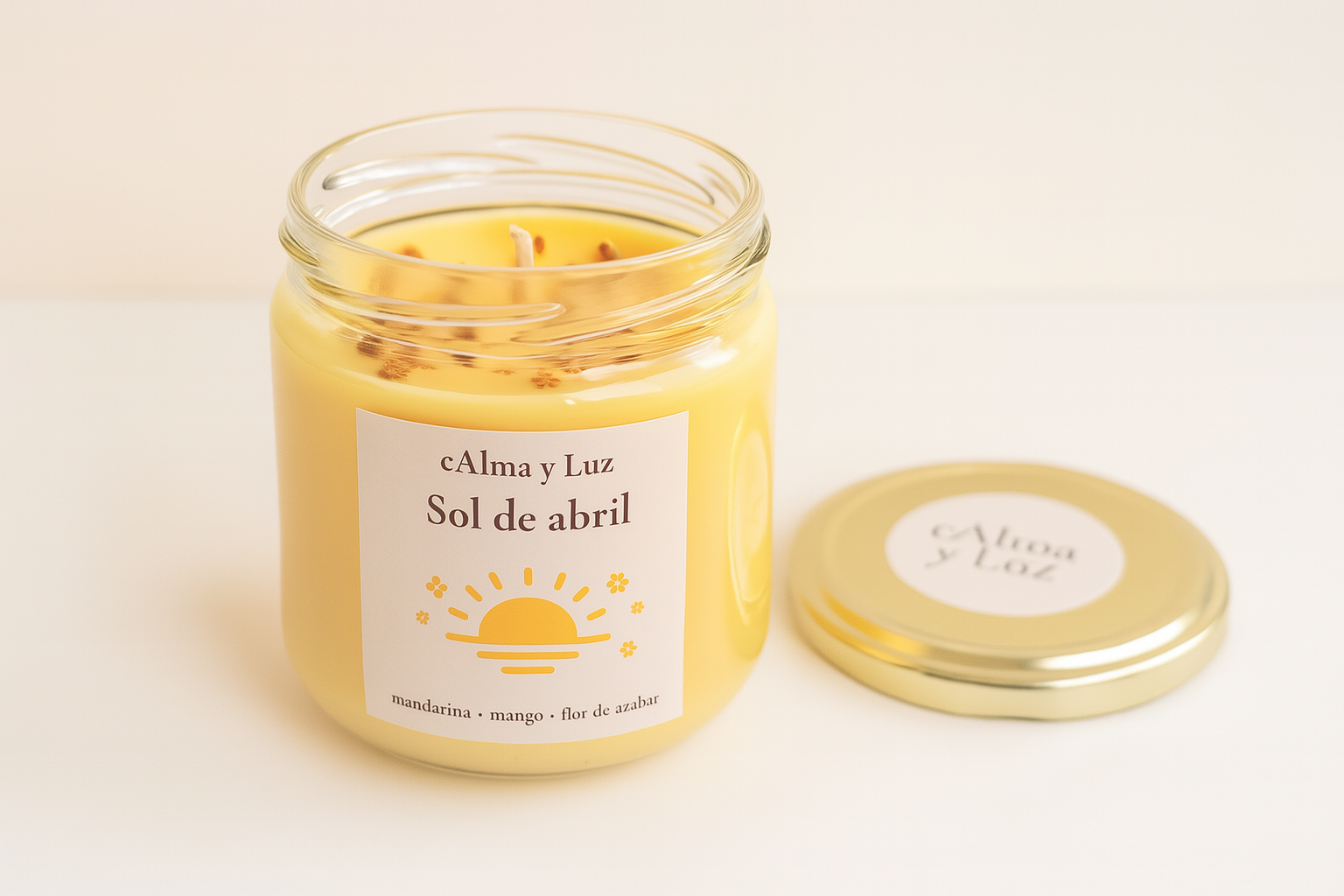 Sol de abril – Vela aromática artesanal (230g)