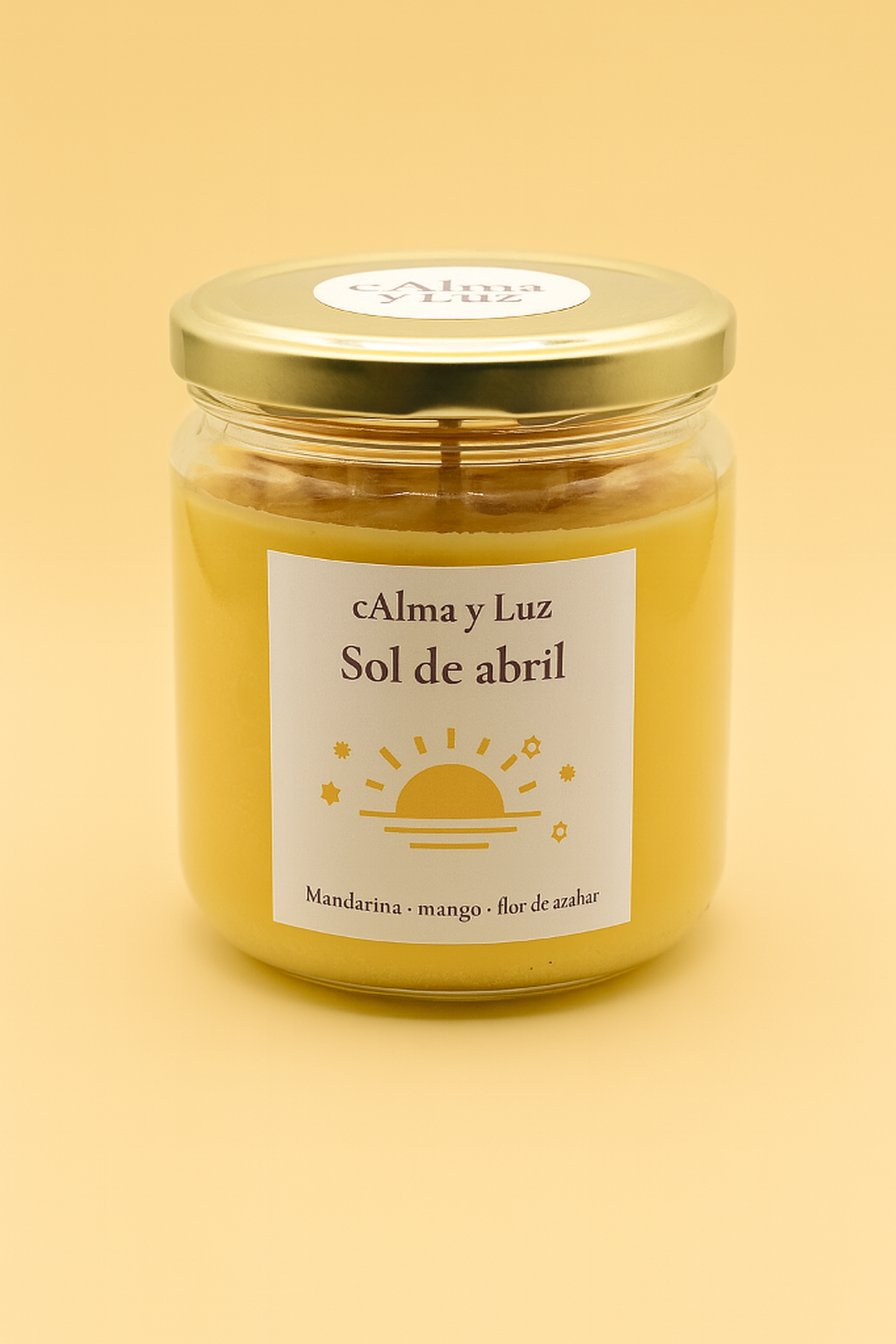 Sol de abril – Vela aromática artesanal (230g)